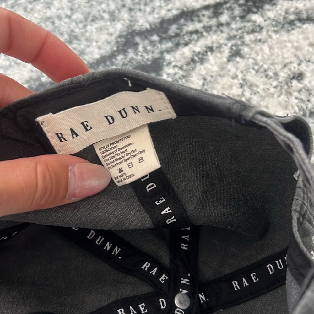 Rae Dunn Snowman Embroidered Black Cap - Picture 3 of 3